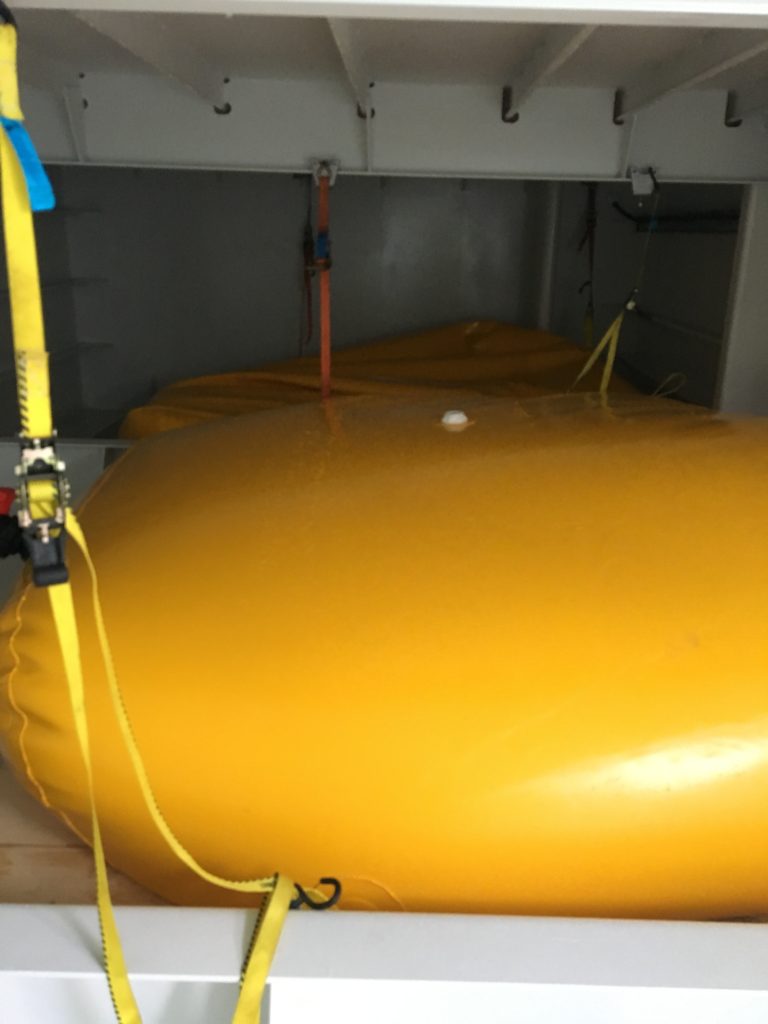 A custom designed 10 tonne water bag