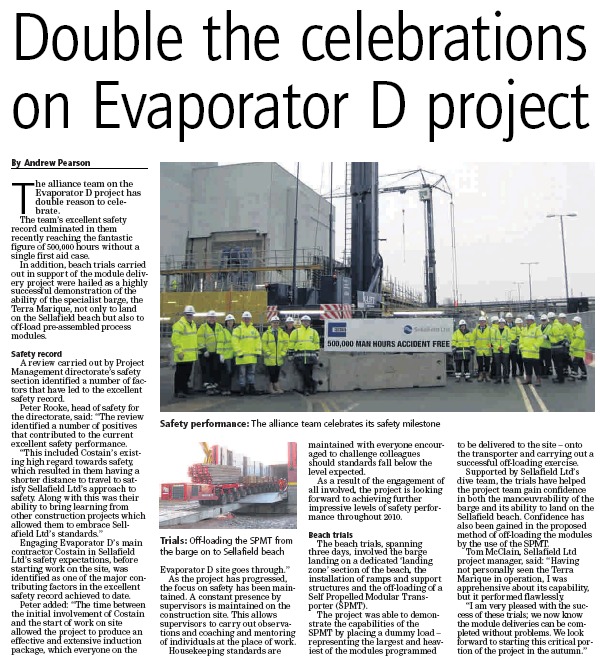 Sellafield THORP Evaporator D Module Transportation Trial