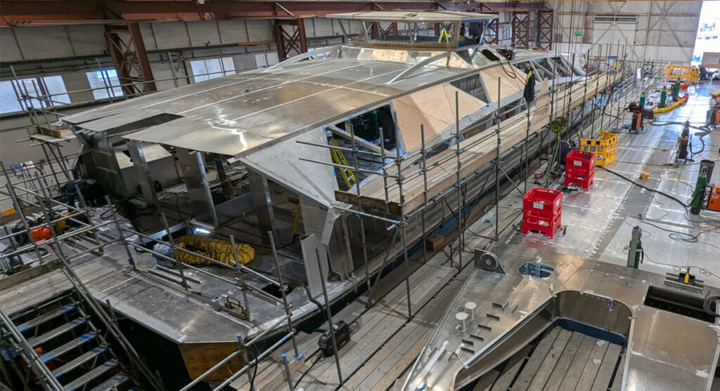 The Orbit Clipper under construction at Wight Shipyard Co.