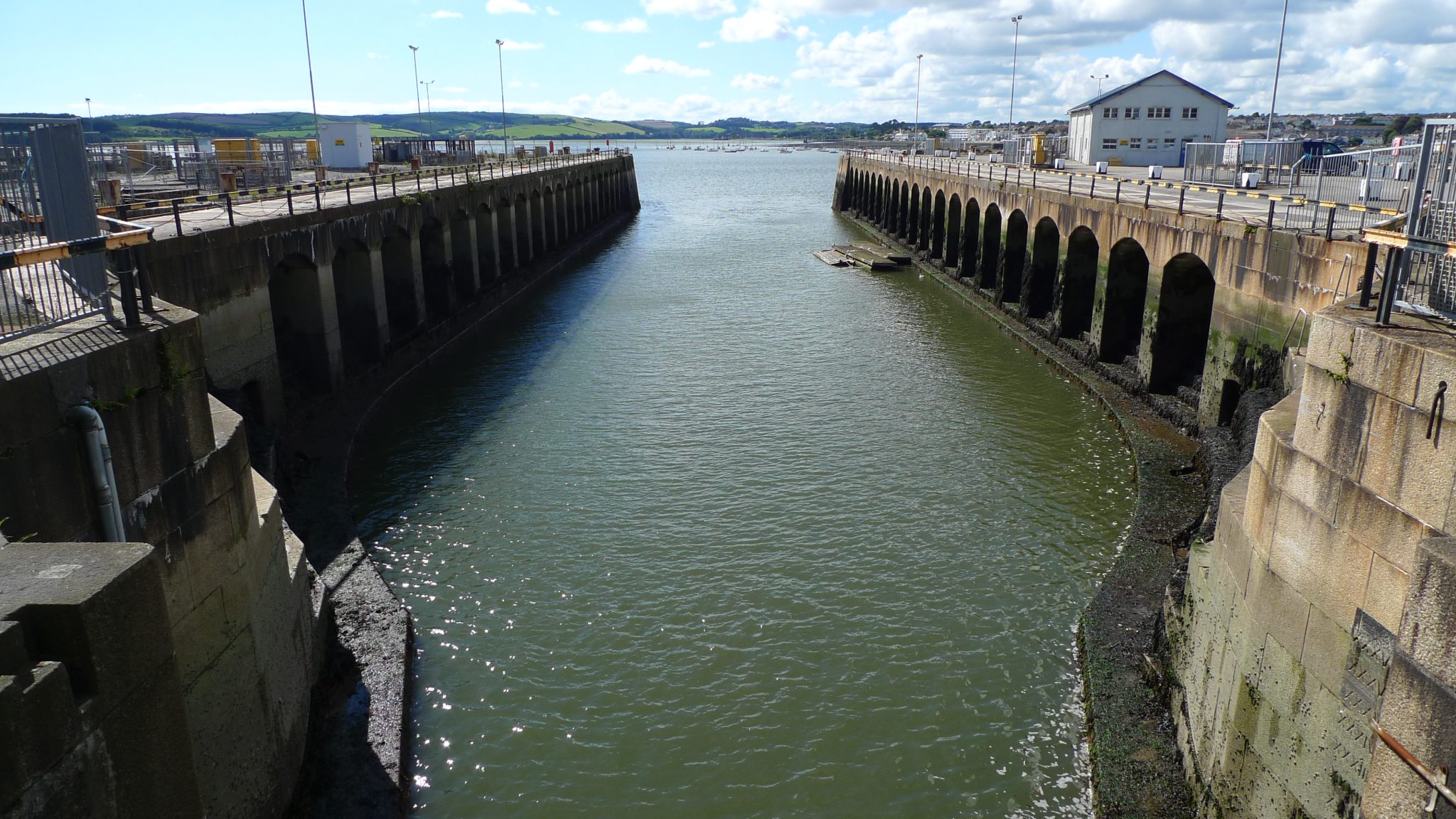 Plymouth South yard view down historic dock
